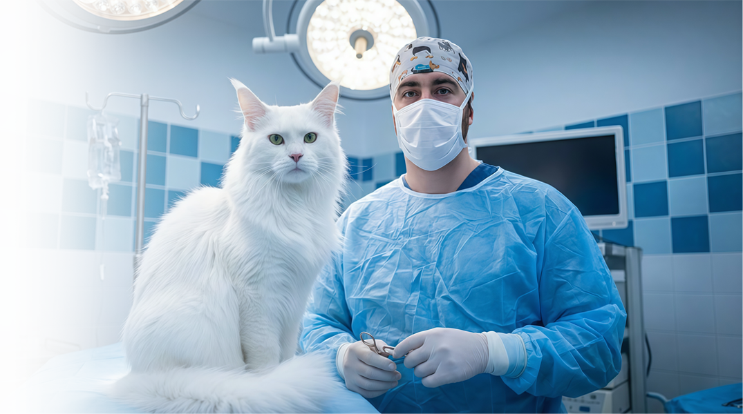 Врач с котиком для банера